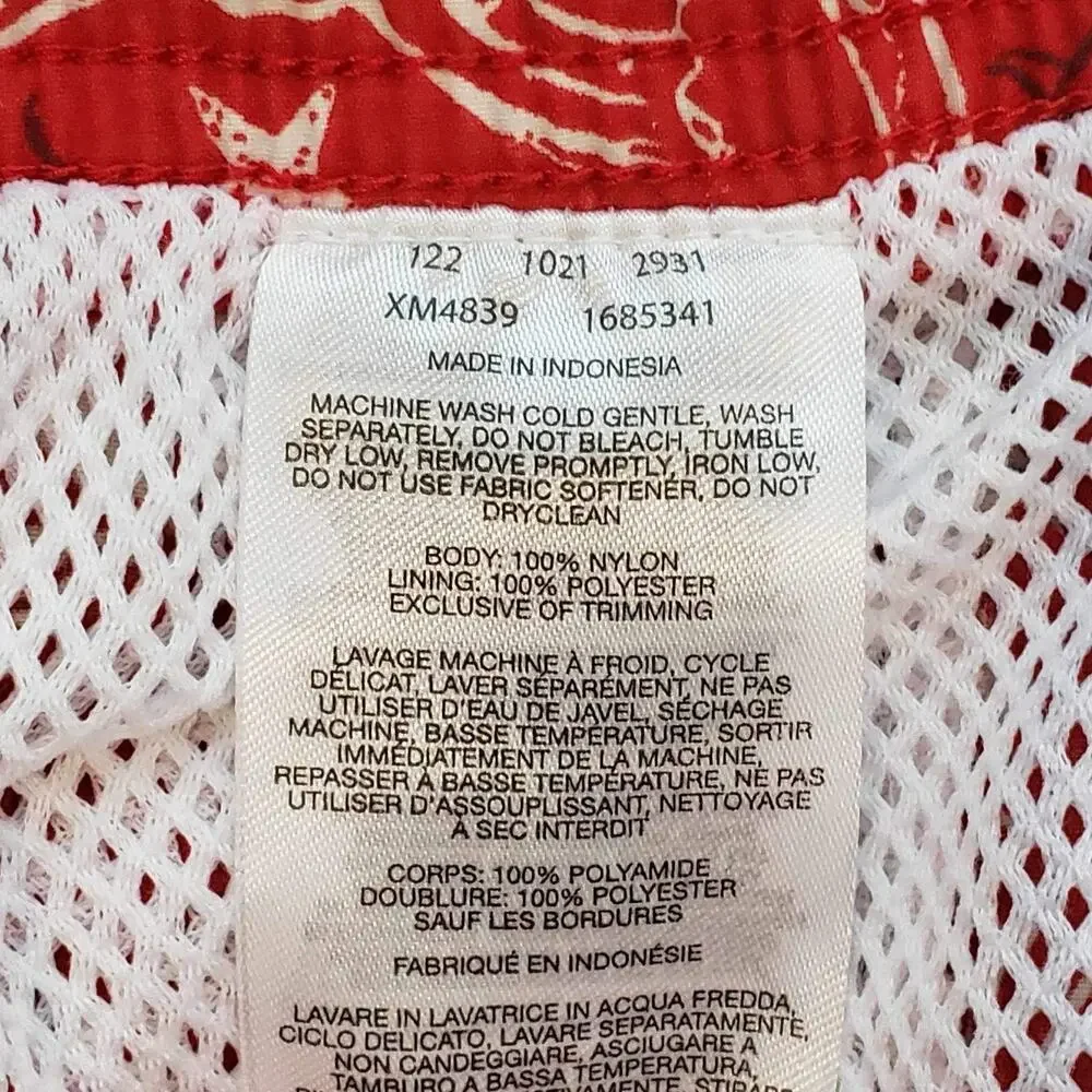 Columbia PFG Swim Trunks Red Men’s Size XXL American Flag Lined Pockets USA